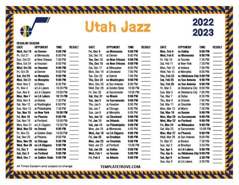 printable utah jazz schedule 2022.